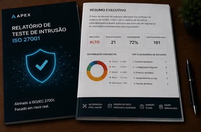 Visão ilustrativa do trabalho de Pentest e certificação ISO 27001