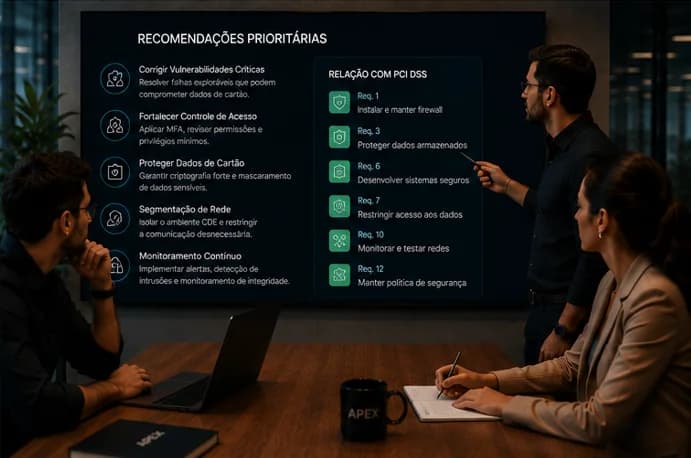Visão ilustrativa do trabalho de Pentest para conformidade PCI-DSS