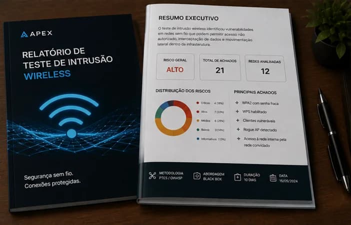 Visão ilustrativa do trabalho de Pentest de redes wireless